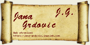 Jana Grdović vizit kartica